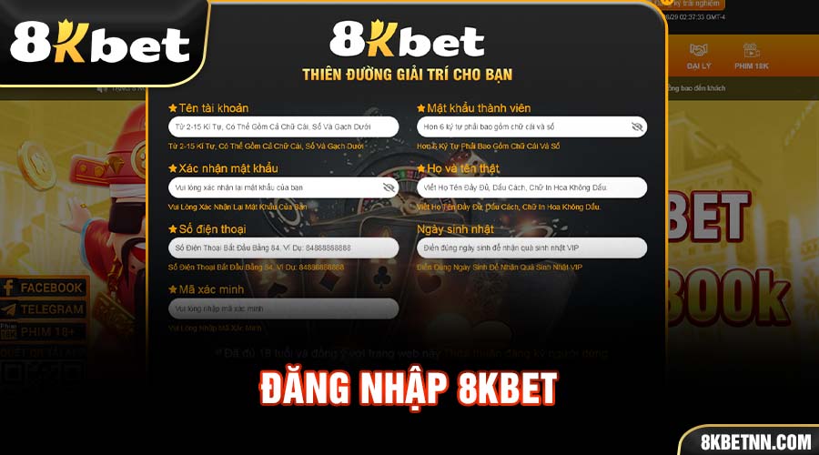 Hướng dẫn đăng nhập vào tài khoản 8KBET